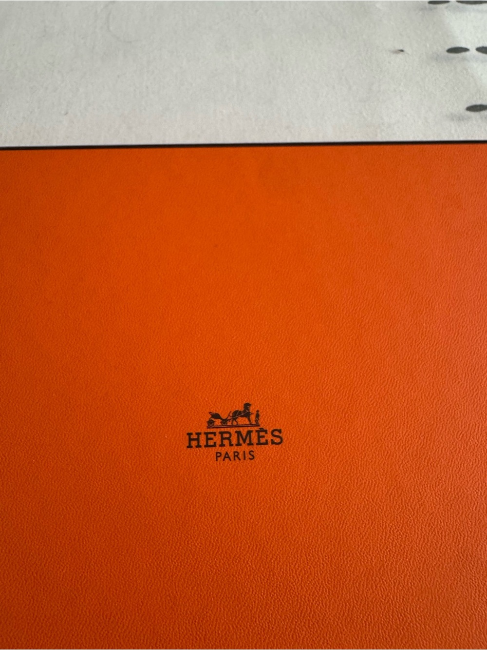 Hermes Orange Leather Logo Panel
